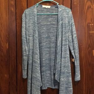 Blue, flowy long-sleeve cardigan
